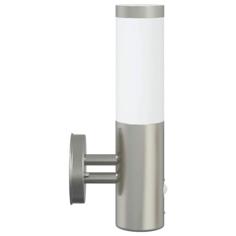 VidaXL Zewnętrzna lampa ścienna Srebrny 15 x 7,5 x 33 cm