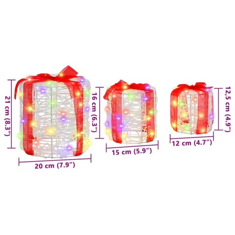 DEKORACJA PUDEŁKA PREZENTOWEGO 3 PCS KOLOROWY 20X 20X 21CM