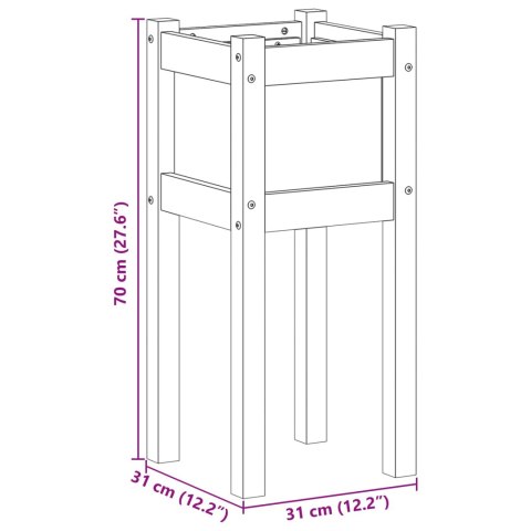 VidaXL Doniczka ogrodowa natura 31 x 31 x 70 cm Lite drewno sosnowe