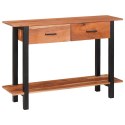 KONSOLA Z PÓŁKĄ BRĄZOWY 110X 30X 75CM LITE DREWNO AKACJOWE