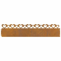 VidaXL Obrzeża trawnikowe 10 pcs Rdzawy 103 x 0,05 x 22 cm