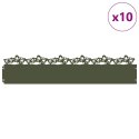 VidaXL Obrzeża trawnikowe 10 pcs Zielony oliwkowy 103 x 0,05 x 22 cm