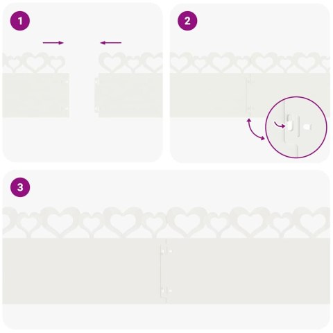 OBRZEŻA TRAWNIKOWE 30 SZT BIAŁY 103X0,05X22CM STAL