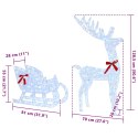 VidaXL Renifer ciągnący sanie Zimna biel 120 cm 55 cm Akryl