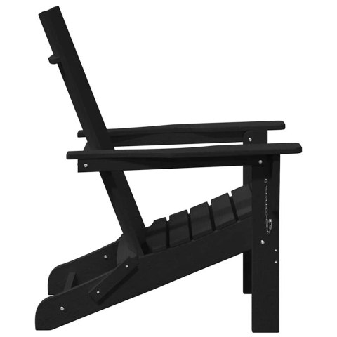 VidaXL Składany fotel Adirondack Czarny 74.5 x 80.5 x 90cm HDPE