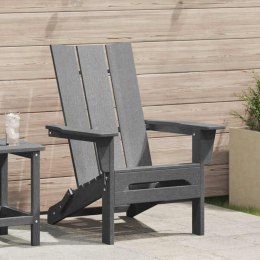 VidaXL Składany fotel Adirondack Jasnoszary 74.5 x 80.5 x 90cm HDPE