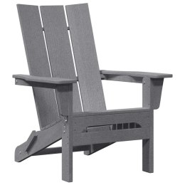 VidaXL Składany fotel Adirondack Jasnoszary 74.5 x 80.5 x 90cm HDPE