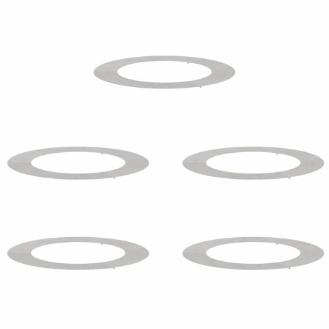 VidaXL odpowiedni dla płaskich pierścieni drzewa 5 pcs Srebrny