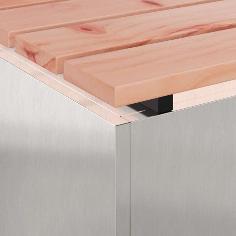 VidaXL Ławka ogrodowa Srebrny 100 x 40 x 43 cm stal nierdzewna