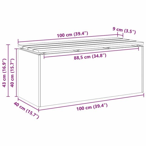 VidaXL Ławka ogrodowa Srebrny 100 x 40 x 43 cm stal nierdzewna