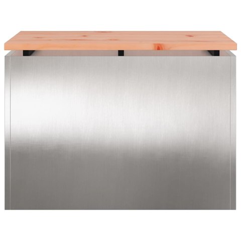 VidaXL Ławka ogrodowa Srebrny 60 x 40 x 43 cm stal nierdzewna