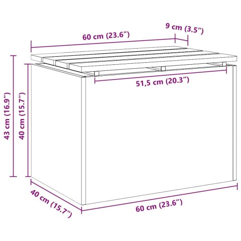 VidaXL Ławka ogrodowa Srebrny 60 x 40 x 43 cm stal nierdzewna