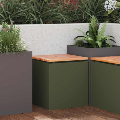 VidaXL Ławka ogrodowa oliwkowy 40 x 40 x 43 cm Stal