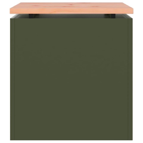 VidaXL Ławka ogrodowa oliwkowy 40 x 40 x 43 cm Stal