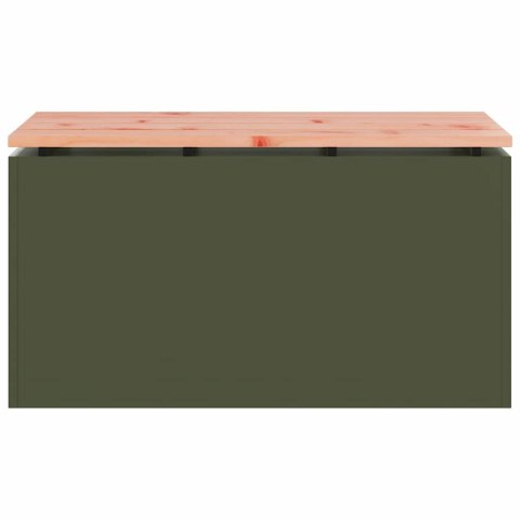 VidaXL Ławka ogrodowa oliwkowy 80 x 40 x 43 cm Stal