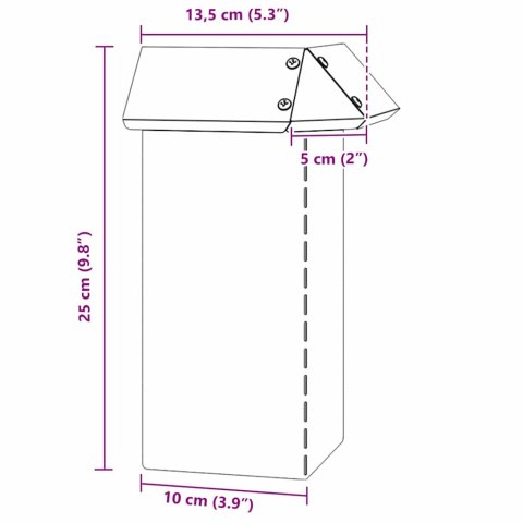OGRODZENIE ŚLIMAKOWE 4 SZT SREBRNY 13,5X13,5X25CM