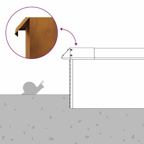 OGRODZENIE ŚLIMAKOWE RDZAWY 50X3,5X25CM