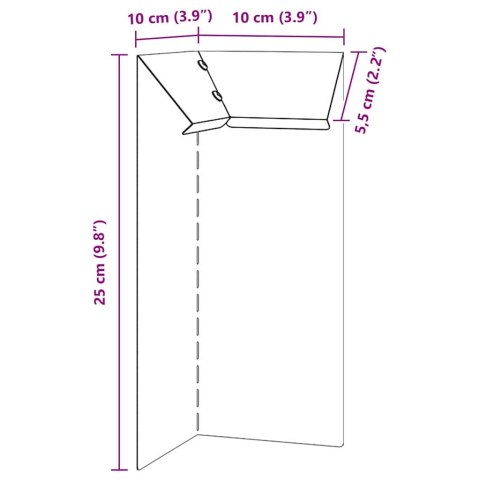 OGRODZENIE ŚLIMAKOWE SREBRNY 10X10X25CM STAL NIERDZEWNA