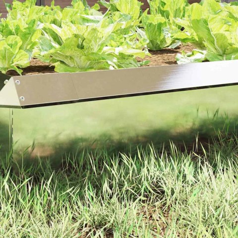 OGRODZENIE ŚLIMAKOWE SREBRNY 100X3,5X25CM STAL NIERDZEWNA