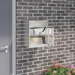 VidaXL Skrzynka na przesyłki Czarny 47.5 x 38 x 59 cm Stal nierdzewna