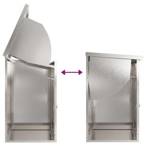 VidaXL Skrzynka na przesyłki Czarny 47.5 x 38 x 59 cm Stal nierdzewna