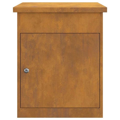 VidaXL Skrzynka na przesyłki z drzwiami Rdzawy 47.5 x 38 x 59 cm