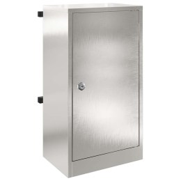 SKRZYNKA POCZTOWA 30X20X55 CM STAL NIERDZEWNA SREBRNA KUFER NA LISTY PACZKI