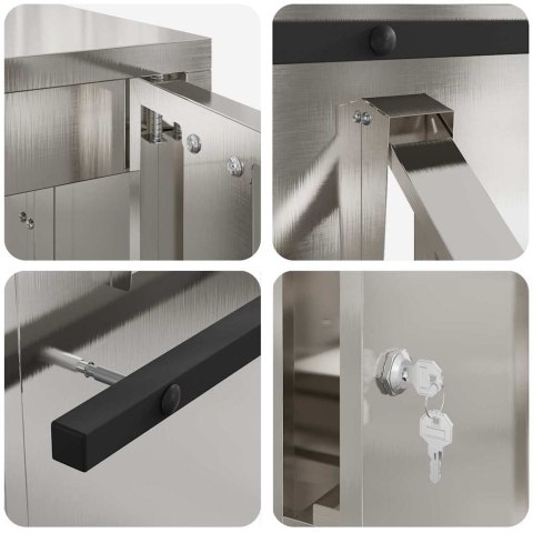 SKRZYNKA NA LISTY CZARNY 30X20X55CM STAL NIERDZEWNA