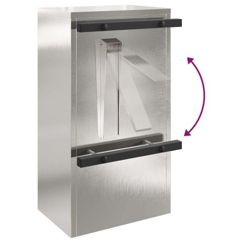 SKRZYNKA NA LISTY CZARNY 30X20X55CM STAL NIERDZEWNA