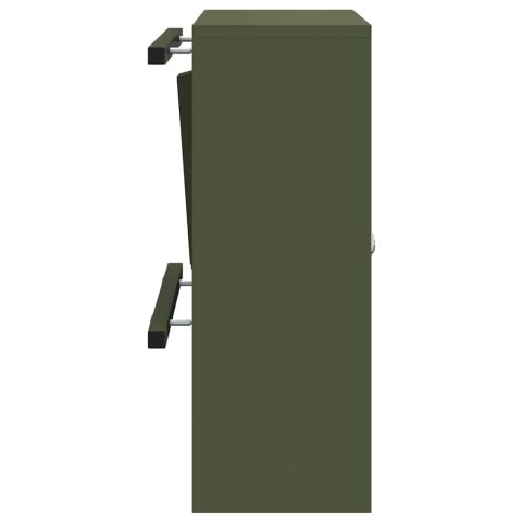 VidaXL skrzynka na listy z drzwiami oliwkowy 30 x 20 x 55 cm Stal