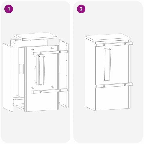 VidaXL skrzynka na listy z drzwiami oliwkowy 30 x 20 x 55 cm Stal