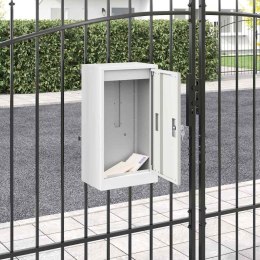 VidaXL skrzynka na listy z przechowywaniem Biały 30 x 20 x 55 cm Stal