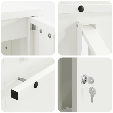 SKRZYNKA NA LISTY Z PRZECHOWYWANIEM BIAŁY 30X20X55CM STAL