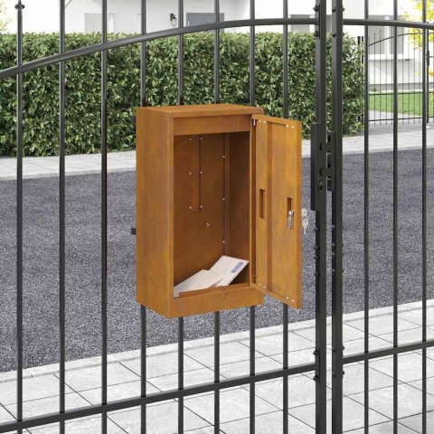 VidaXL skrzynka na listy z przechowywaniem Rdzawy 30 x 20 x 55 cm