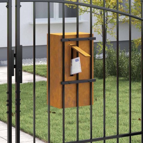 VidaXL skrzynka na listy z przechowywaniem Rdzawy 30 x 20 x 55 cm