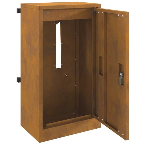 VidaXL skrzynka na listy z przechowywaniem Rdzawy 30 x 20 x 55 cm