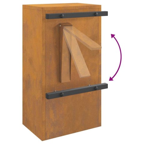 VidaXL skrzynka na listy z przechowywaniem Rdzawy 30 x 20 x 55 cm