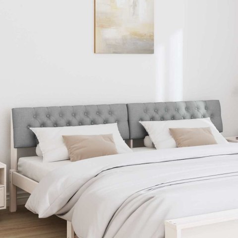 TAPICEROWANE WEZGŁOWIE JASNOSZARY 200CM LITE DREWNO SOSNOWE