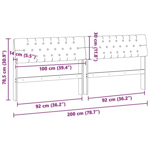 TAPICEROWANE WEZGŁOWIE JASNOSZARY 200CM LITE DREWNO SOSNOWE