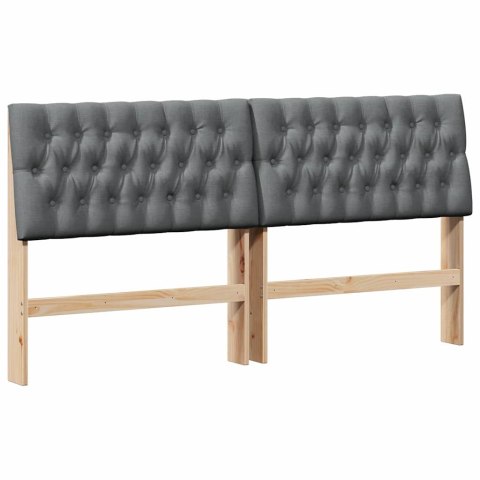 TAPICEROWANE WEZGŁOWIE CIEMNOSZARY 180CM LITE DREWNO SOSNOWE