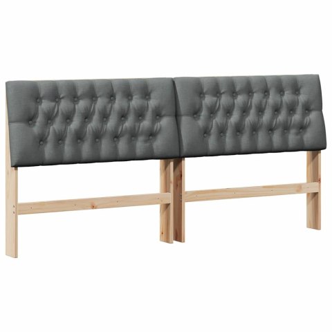 TAPICEROWANE WEZGŁOWIE CIEMNOSZARY 200CM LITE DREWNO SOSNOWE