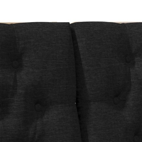 TAPICEROWANE WEZGŁOWIE CZARNY 200CM LITE DREWNO SOSNOWE