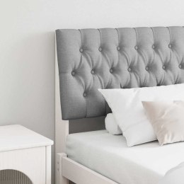 TAPICEROWANE WEZGŁOWIE JASNOSZARY 180CM LITE DREWNO SOSNOWE