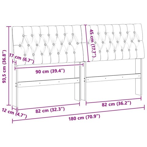 TAPICEROWANE WEZGŁOWIE JASNOSZARY 180CM LITE DREWNO SOSNOWE