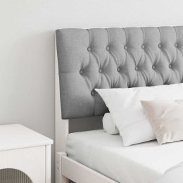 TAPICEROWANE WEZGŁOWIE JASNOSZARY 200CM LITE DREWNO SOSNOWE