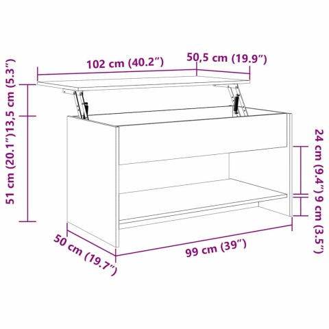VidaXL Stolik kawowy Czarny Dąb 80 x 50,5 x 41,5 cm