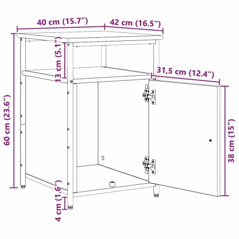 VidaXL Szafka Nocna dąb artisan Materiał drewnopochodny