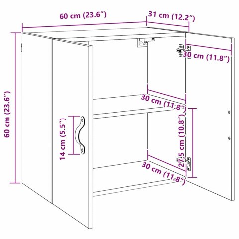 SZAFKA ŚCIENNA STARE DREWNO 60X31X60CM
