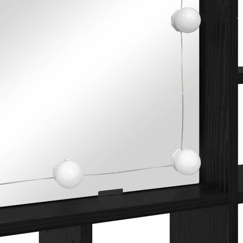 VidaXL Szafka z lustrem z półką Z lustrem Czarny Dąb 91 x 15 x 76,5 cm