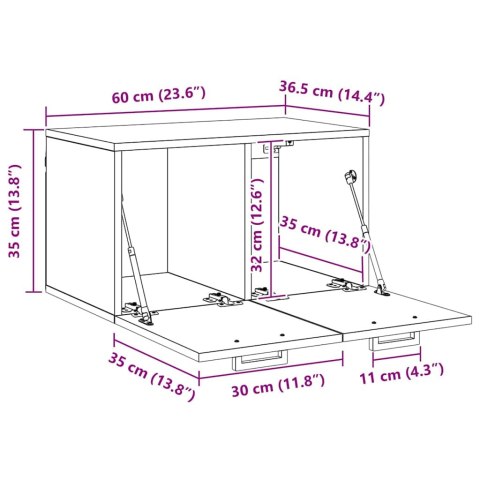 SZAFKA ŚCIENNA DĄB RZEMIEŚLNICZY 60X36,5X35CM